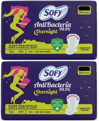 SOFY XXL 20+20=40 Anti Bacteria Overnight Sanitary Pads Sanitary Pad(Pack of 2)