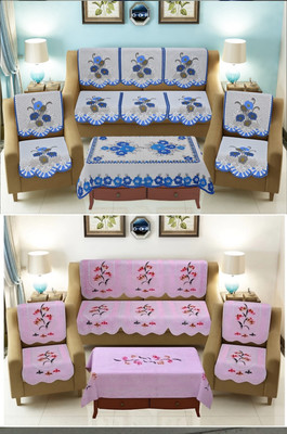 croox Cotton 3 Seater Sofa Floral Cover(Pack of 2 Multicolor)