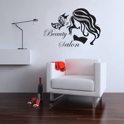 Creatick Studio 55 cm Beauty Salon Wall Sticker for Beauty Parlor,salon & spa|PVC vinyl, DIY Removable Peel and Stick Decal 'Covers H 55 cm x W 80 cm' Self Adhesive Sticker(Pack of 1)