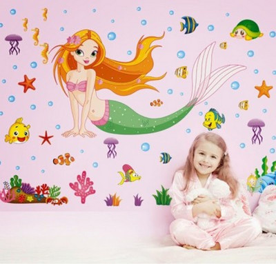 Creatick Studio 71.12 cm Creatick Studio Fish Cartoon Wall Sticker Self Adhesive Sticker(Pack of 1)