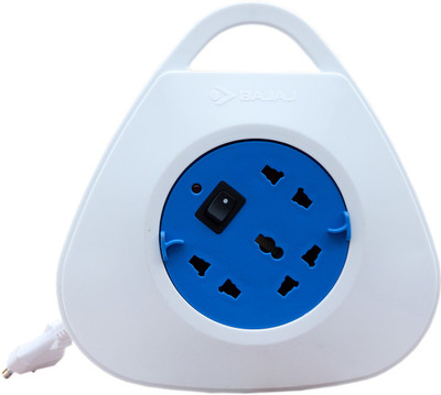 BAJAJ 5 Meter Wire 3  Socket Extension Boards(White, Blue, 5 m)