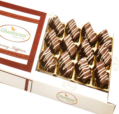 Ghasitaram Gifts Diwali Sweets - Chocolate Rectangle Cashew Bites Box(300 g)