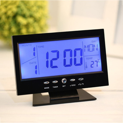 Royals Digital Silver Clock