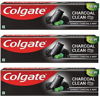 Colgate Charcoal Clean Toothpaste, Bamboo Charcoal and Mint - 120 g (Pack of 3) Toothpaste(360 g, Pack of 3)
