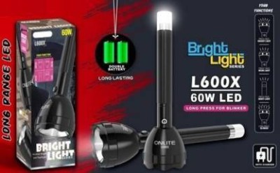 BRIGHT LIGHT ONLITE Hi-Watt 2in1 Range 4 Modes: Low, SOS, Table Waterproof 60W BLINKER Torch(Multicolor, 27 cm, Rechargeable)