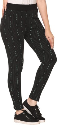 SHAUN Printed Women Black Track Pants