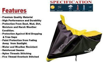Onisha Two Wheeler Cover for TVS(Star City Plus, Yellow, Black)