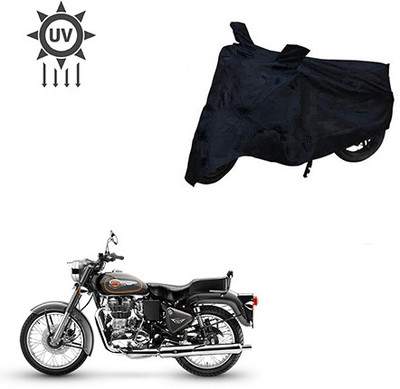 saanvi Two Wheeler Cover for Royal Enfield(Bullet 500, Silver)
