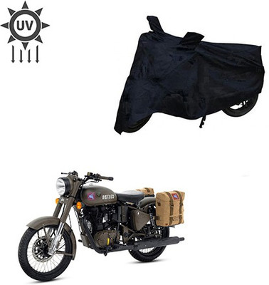 Atulit enterprises Two Wheeler Cover for Royal Enfield(Classic 500, Black)