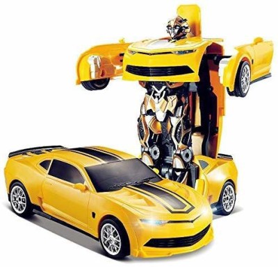 Velocious 2in1 Transform Robot Car Toy with Sound for Kids(Yellow)