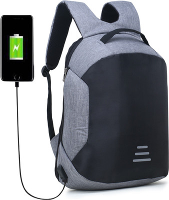 NorthZone 15.6 Anti Theft Laptop Backpack with USB Charging Port Unisex Bag 25 L Laptop Backpack(Grey)