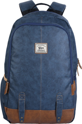 71 OFF on Gear CLASSIC ANTI THEFT FAUX LEATHER 20 L Laptop Backpack Tan Blue on Flipkart PaisaWapas