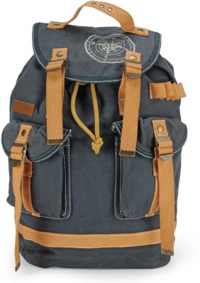 The House of Tara Wax Coated Cotton Canvas 27 L Backpack(Blue)