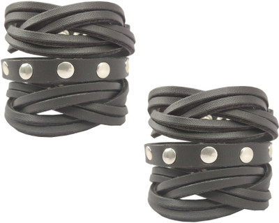 De-Ultimate Leather Bracelet Set(Pack of 2)