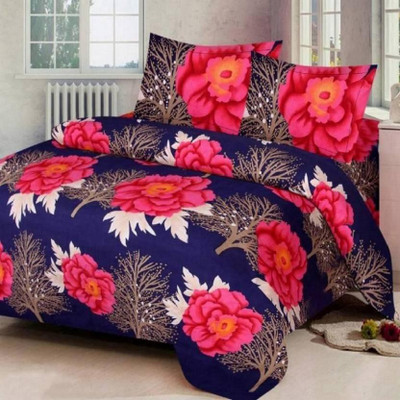 Sophie Creation 150 TC Polycotton Double Printed Flat Bedsheet(Pack of 1, Multicolor)