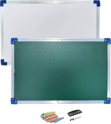 JS MART Non Magnetic Non magnetic Chalkboard 2x2 Whiteboards and Duster Combos(White, Green)