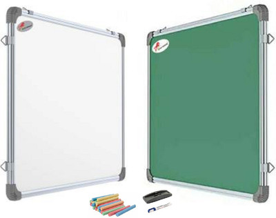 JS MART Non Magnetic Non magnetic Chalkboard 2x2 Whiteboards and Duster Combos(White, Green)