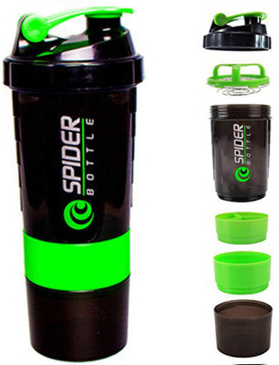 Magnetkart 500 ml Plastic Shaker(Pack of 1, Black, Green)