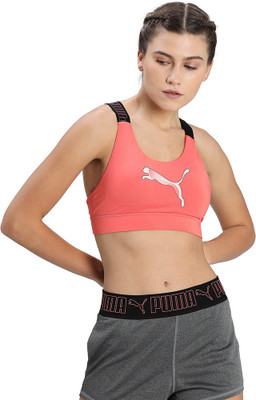 PUMA Mid Impact Feel it Women Sports Lightly Padded Bra(Beige)