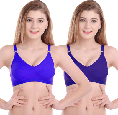 Cup's-In N_R_Cup Bra Women Minimizer Non Padded Bra(Blue, Purple)