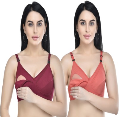 ALVI CARE Women Maternity/Nursing Non Padded Bra(Multicolor)