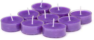 CraftQua Lavender Smokeless Scented Acrylic Tealight Candles | Scented Acrylic Tealight Candle Pack of 9pc for Home Decoration and Celebrations | Burning Time 3hr-4hr Candle(Purple, Pack of 9)