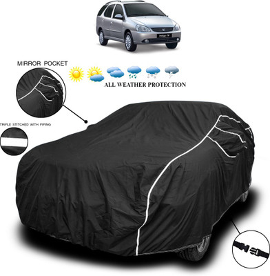 SEBONGO Car Cover For Tata Indica Vista (With Mirror Pockets)(Black)