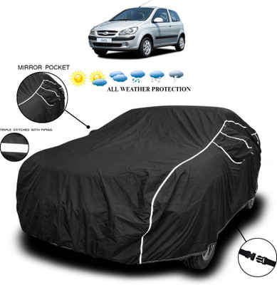 ANTHUB Car Cover For Hyundai Fluidic Verna (With Mirror Pockets)(Black)