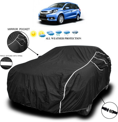 ANTHUB Car Cover For Honda Jazz (With Mirror Pockets)(Black)