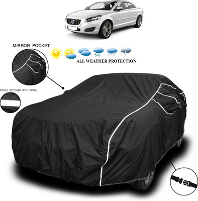 SEBONGO Car Cover For Volkswagen Vento (With Mirror Pockets)(Black)