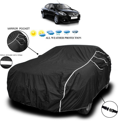 ANTHUB Car Cover For Renault Logan (With Mirror Pockets)(Black)