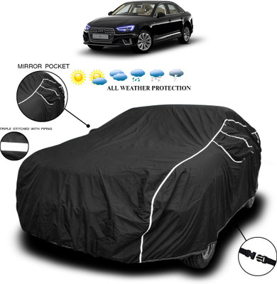 ANTHUB Car Cover For Audi A4 (With Mirror Pockets)(Black)