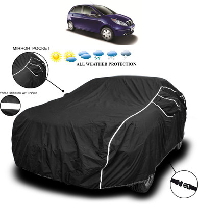 SEBONGO Car Cover For Tata Tigor (With Mirror Pockets)(Black)