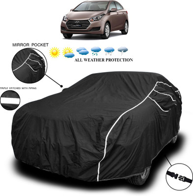 ANTHUB Car Cover For Hyundai Verna Facelift (With Mirror Pockets)(Black)