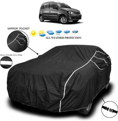 SEBONGO Car Cover For Mahindra Quanto (With Mirror Pockets)(Black)