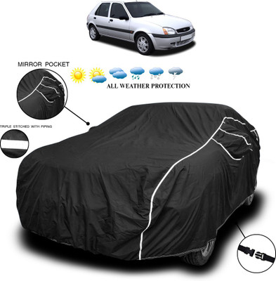 ANTHUB Car Cover For Ford Fiesta Old (With Mirror Pockets)(Black)