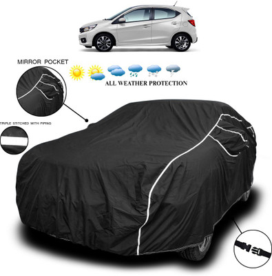 SEBONGO Car Cover For Honda Brio (With Mirror Pockets)(Black)