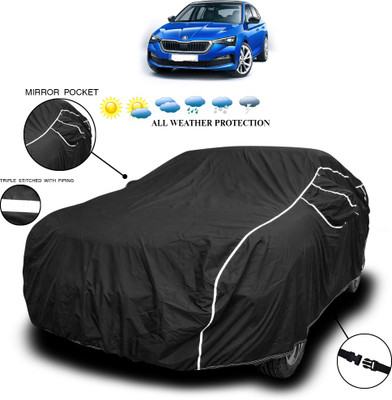 ANTHUB Car Cover For Renault Triber (With Mirror Pockets)(Black)