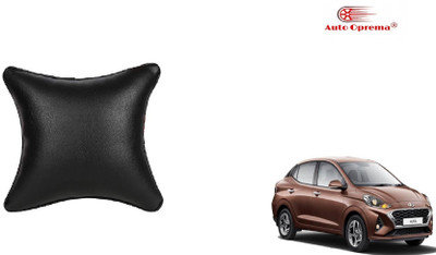 Auto Oprema Black Leather Car Pillow Cushion for Hyundai(Rectangular, Pack of 1)