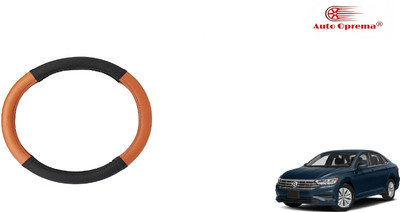 Auto Oprema Steering Cover For Volkswagen Universal For Car(Black, Tan, Leatherite)