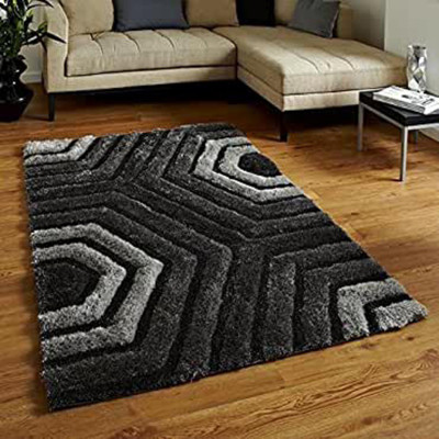 shopgallery Grey Polyester Runner(2 ft,  X 3 ft, Rectangle)
