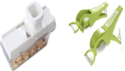 SATSUN ENTERPRISE Combo Fruit and Vegetable Compact Dry Plastic Cutter Slicer with Vegitable Cutter Pack of (1 Dry Fruit Slicer,1 Vegitable Cutter) Vegetable & Fruit Grater & Slicer(1 Dry Fruit Slicer, 1 Vegitable Cutter)