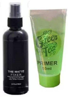 Red Ballons Makeup Base New Pack fixer combo Green Tea Primer (50 gms) AND Matte Fixter (100 Ml)(2 Items in the set)