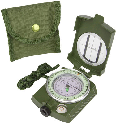 Geek Lab Waterproof Army Metal Lensatic Prismatic Navigator For Directions Military Compass Compass(Green, White)