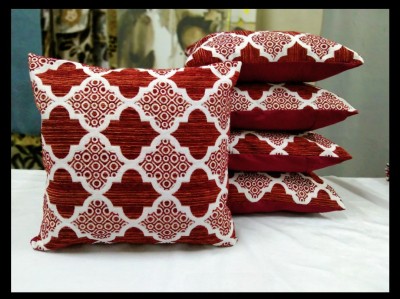 Real Desi Ravishing and Attractive Embroidered Cushions Cover(Pack of 5, 40 cm*40 cm, Maroon)