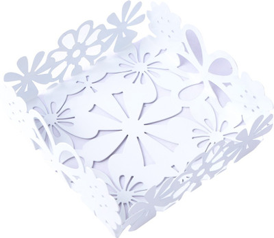 A Vintage Affair 1 Compartments Metal Tissue Organizer(White)