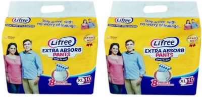 LIFREE Adult Pant Style Diaper Size XL,Set of 2 packs,10 pcs pr pk Total 20 pcs Adult Diapers - XL(20 Pieces)