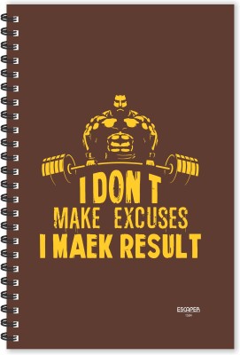 ESCAPER I dont Make Excuses I maek Result Hindi Quotes Diary (Ruled - A5 Size - 8.5 x 5.5 inches), Slogan Diary, Quotes on Diary A5 Diary Ruled 160 Pages(Multicolor)