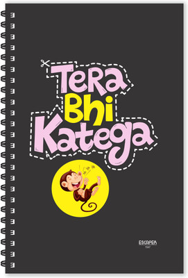 ESCAPER Tera Bhi Katega Hindi Quotes Diary (Ruled - A5 Size - 8.5 x 5.5 inches), Slogan Diary, Quotes on Diary, Funny Quotes Diary A5 Diary Ruled 160 Pages(Multicolor)