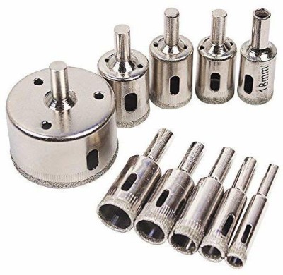 NITYA 8-50mm Diamond Coated Core Hole Saw Drill Bits Tool Cutter For Tiles Marble Glass Granite Drilling- 10 Pcs/set